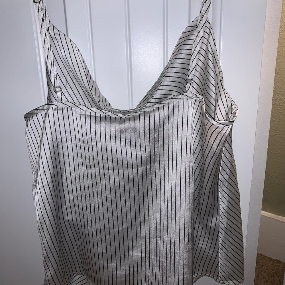 White with black stripes silk